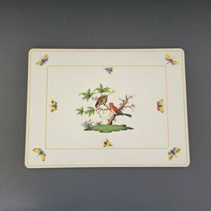 Herend Rothschild Bird Placemat Cork-Backed Botanical Birds and Butterflies